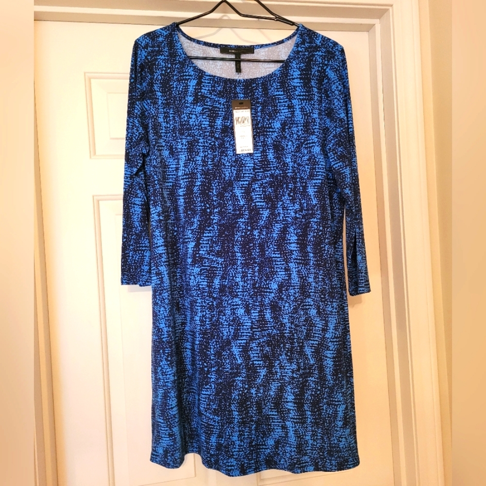 💙 NWT BCBG blue print dress - L